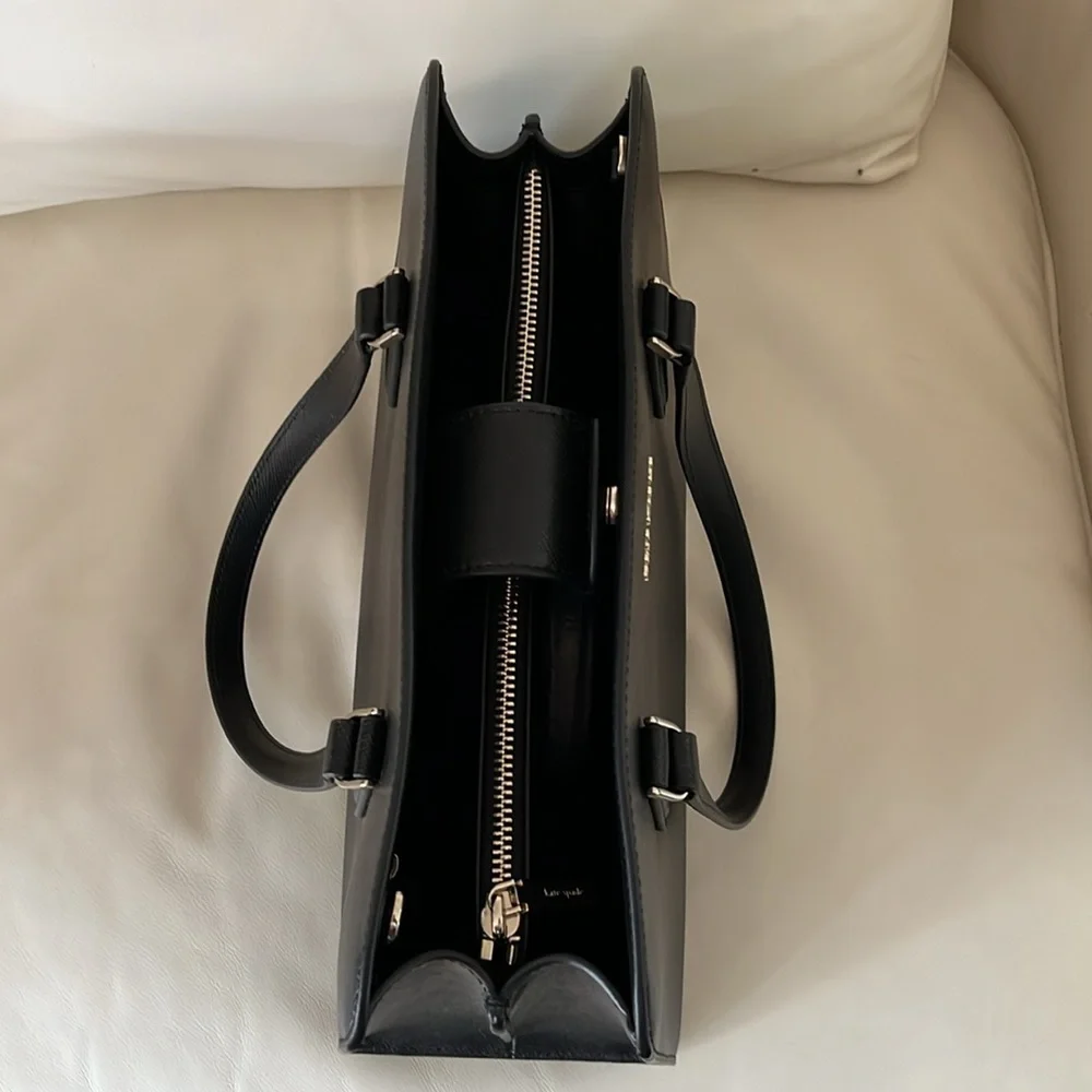 Kate Spade Perry Medium Satchel Saffiano Leather Black LIKE NEW CONDITION - Picture 8 of 15